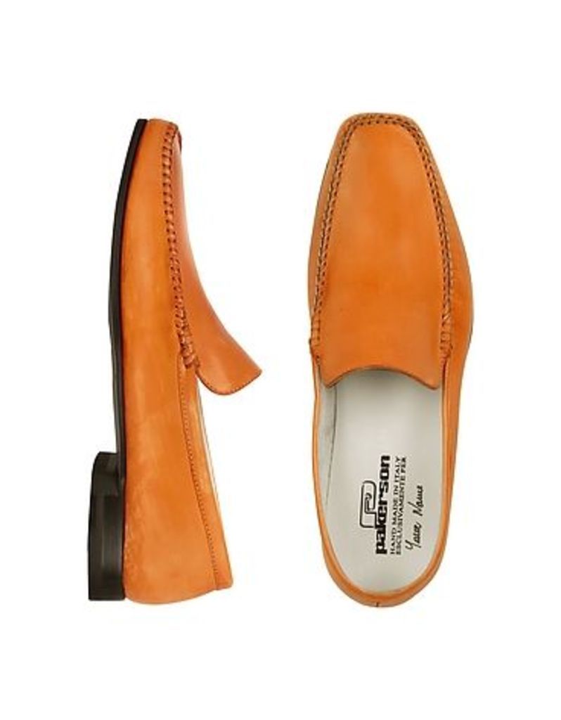 Pakerson - Orange Italian Handmade Leather Loafer Shoes