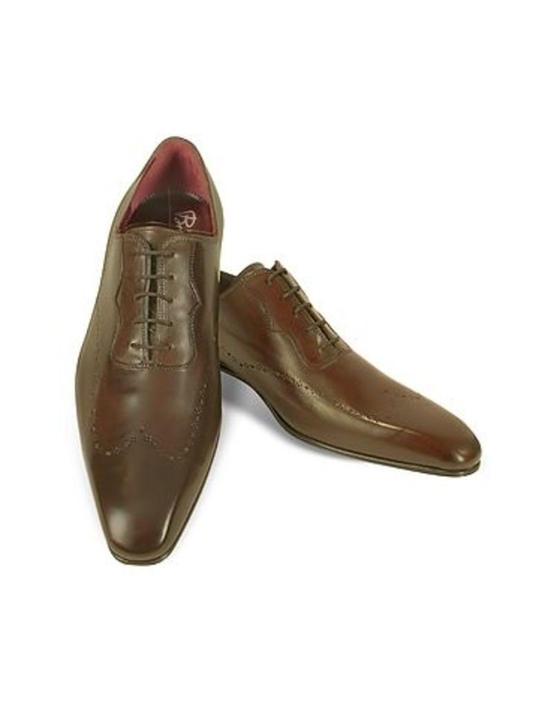 Fratelli Borgioli - Handmade Brown Italian Leather Wingtip Dress Shoes