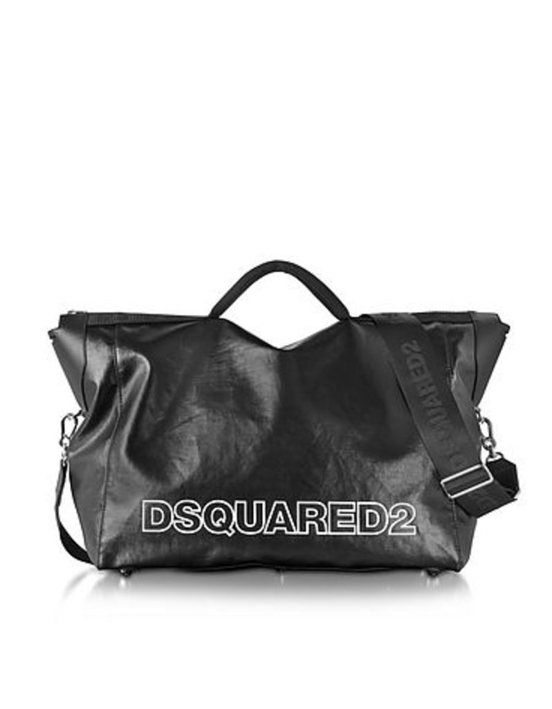 DSquared2 - Oversized Black Leather Duffle Bag