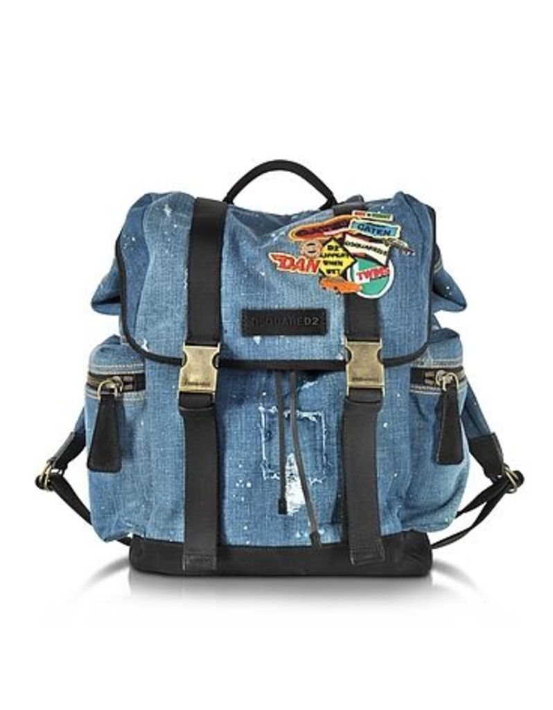 DSquared2 Travel Bags, Denim Patch Backpack