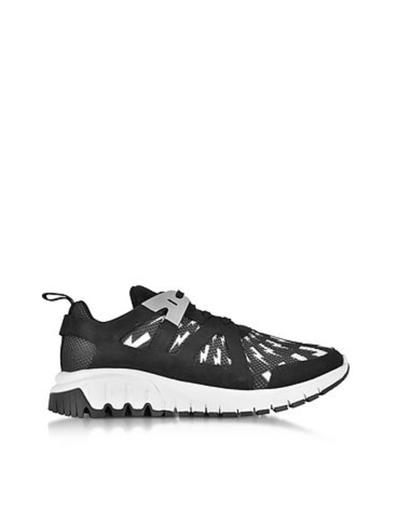 Neil Barrett - Molecular Black Neoprene and Nylon Runner Sneakers