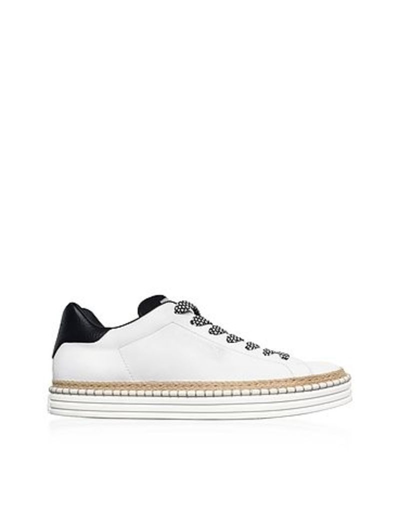 Hogan - R260 Off White Leather Men's Sneakers w/Woven Rope Edge