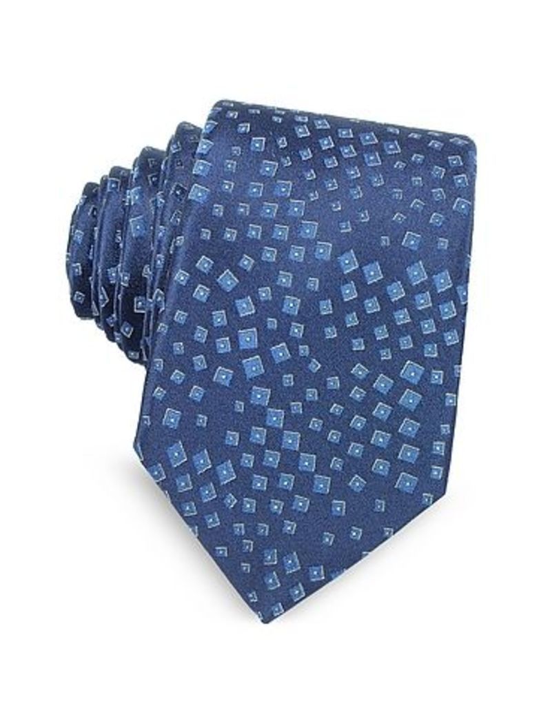 Lanvin Ties, Geometric Pattern Woven Silk Tie