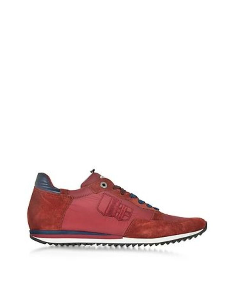 D'Acquasparta - Magnifico Red Nylon and Suede Men's Sneaker
