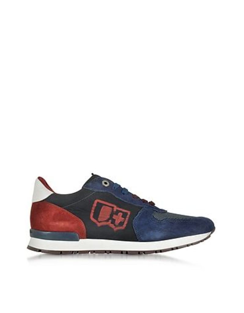 D'Acquasparta - Botticelli Blue Suede and Fabric Men's Sneaker