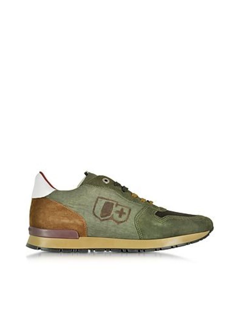 D'Acquasparta - Botticelli Forest Green Suede and Fabric Men's Sneaker