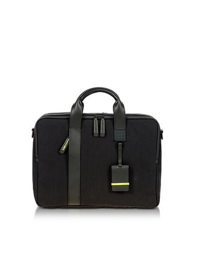 Bric's - Black Nylon and Leather Briefcase
