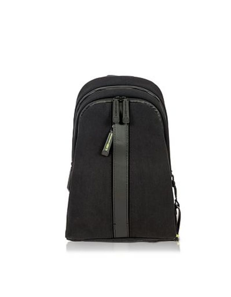 Bric's - Black Nylon and Leather Sling Backpack
