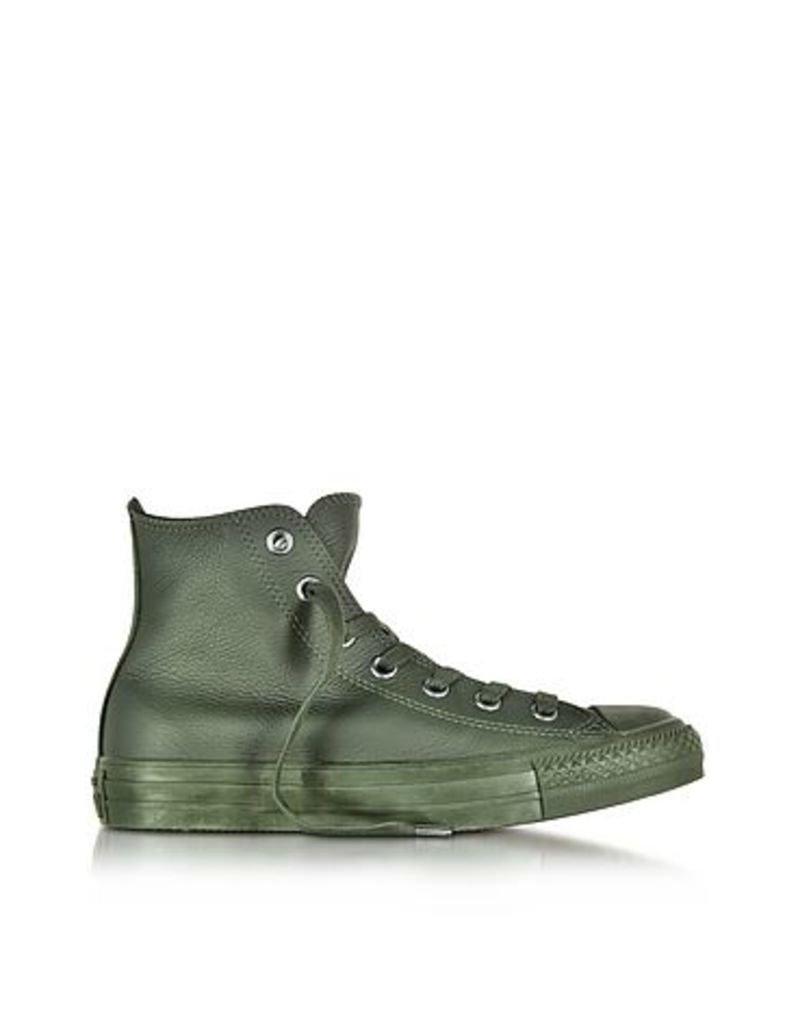 Converse Limited Edition Shoes, All Star High Green Onyx Leather Sneakers