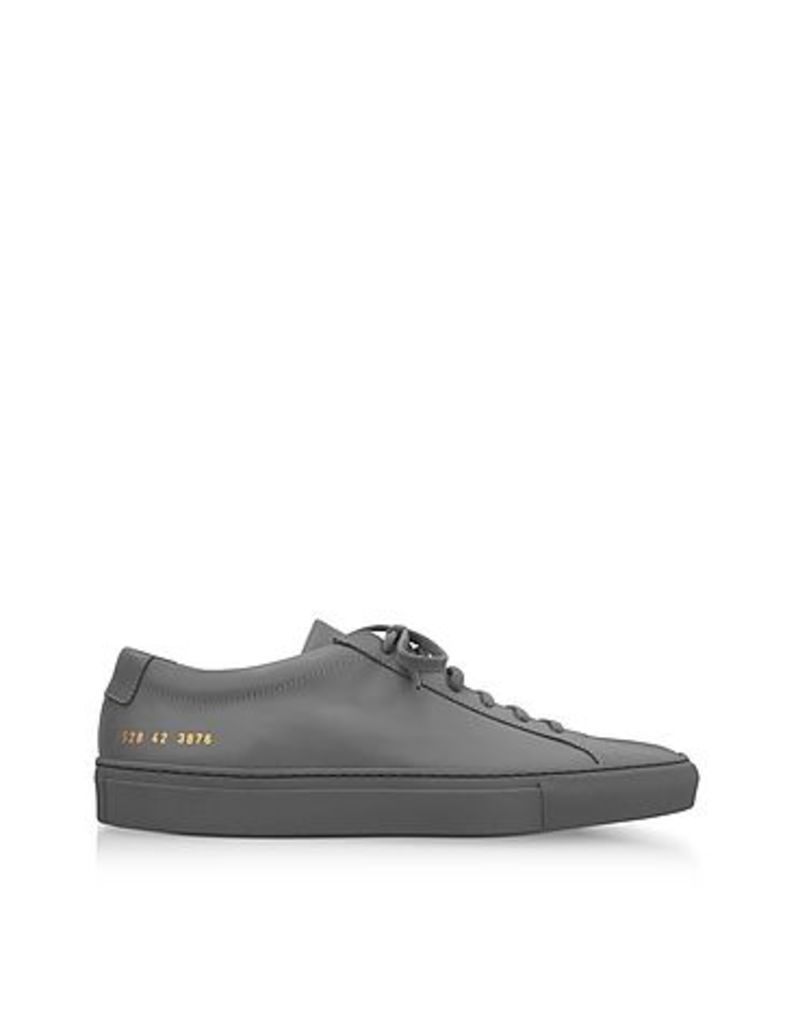 Common Projects Shoes, Medium Grey Leather Original Achilles Low Men's Sneakers