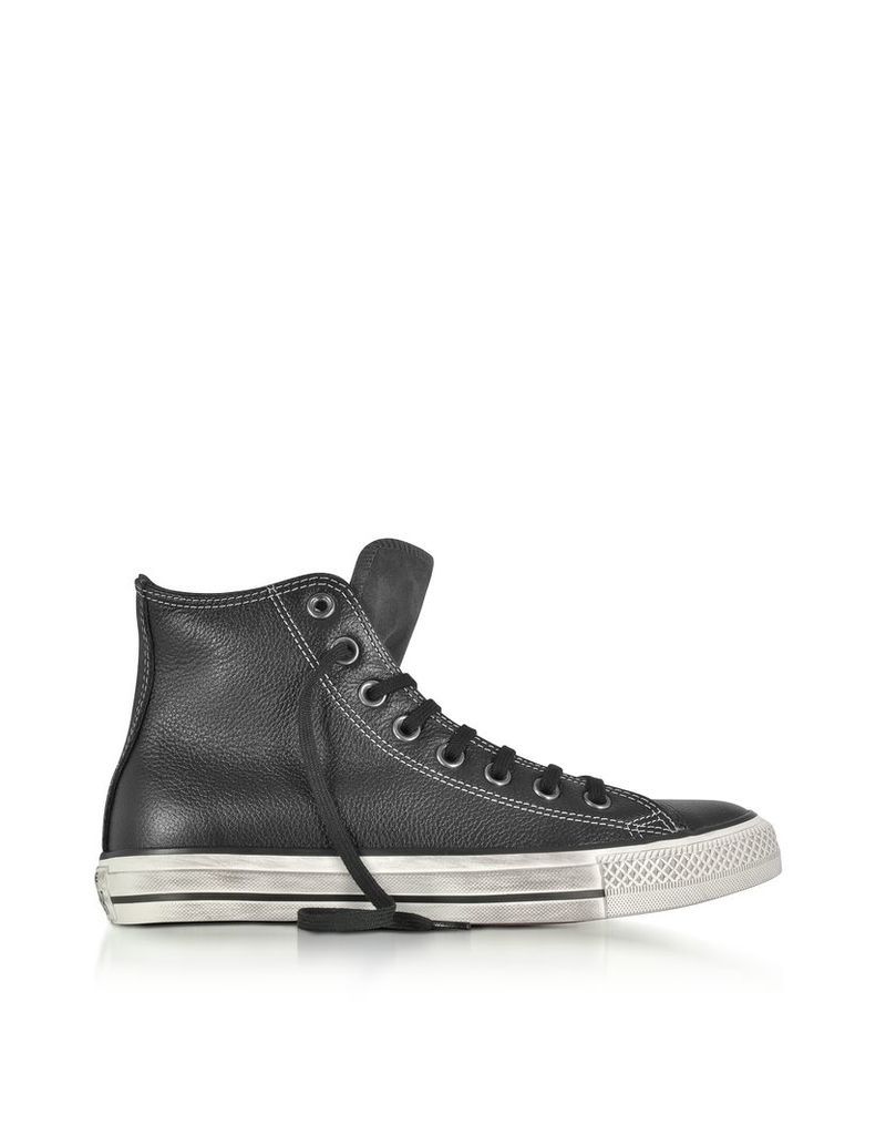 Converse Limited Edition Shoes, Chuck Taylor All Star High Black Leather and Suede Sneakers