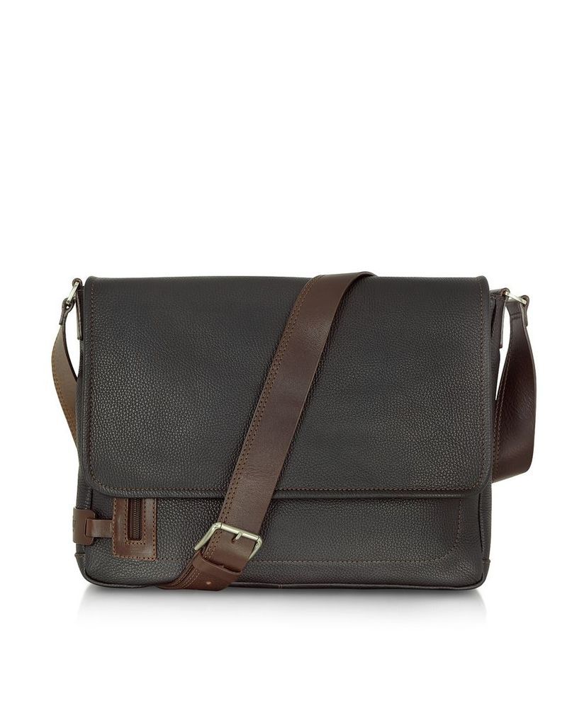 Chiarugi Travel Bags, Black Leather Messenger Bag