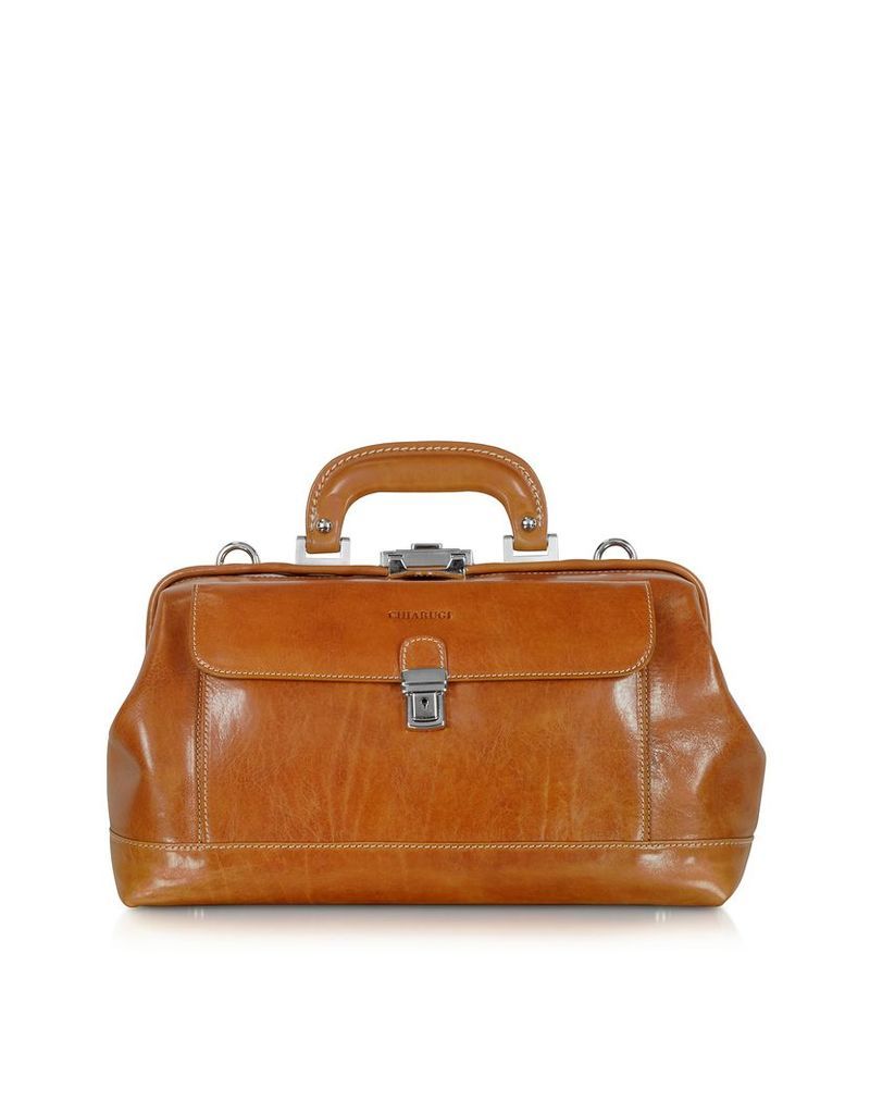 Chiarugi Briefcases, Small Cognac Leather Doctor Bag
