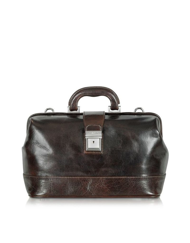 Chiarugi Briefcases, Medium Dark Brown Leather Doctor Bag