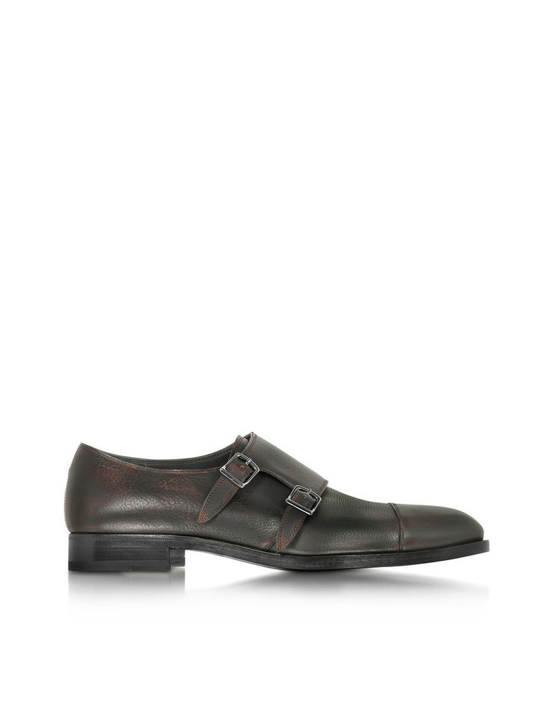 Fratelli Rossetti Shoes, Tobacco Leather Men's Monk Strap Shoe