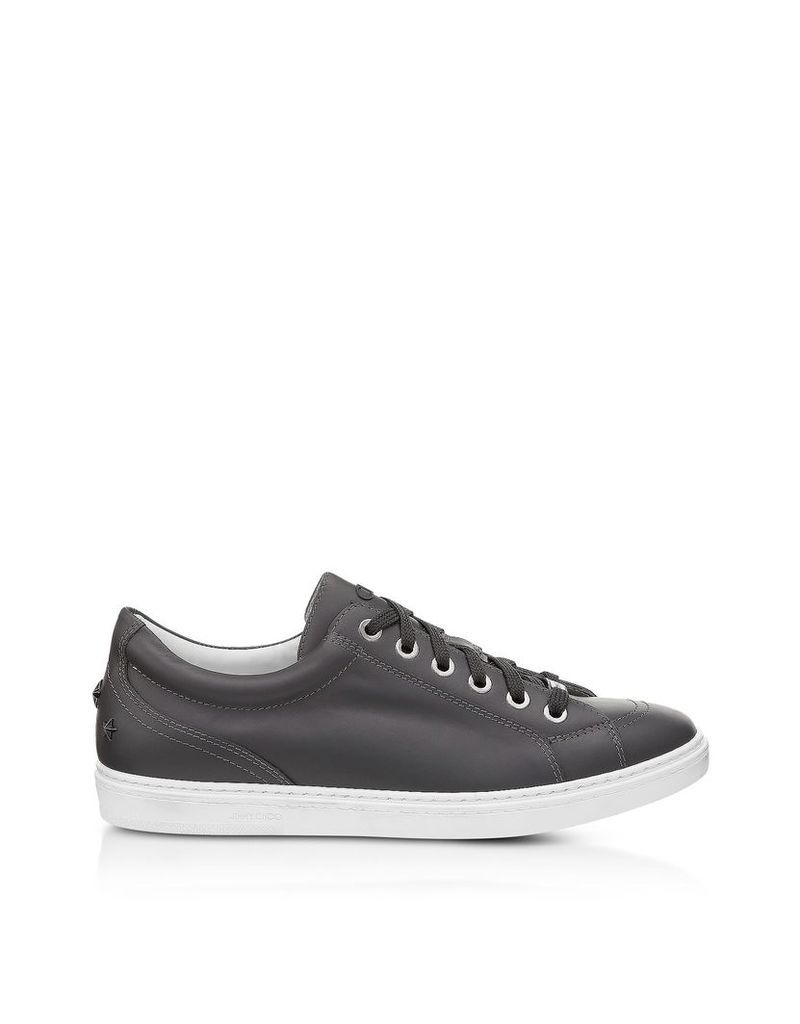 Jimmy Choo Shoes, Cash SML Slate Leather Low Top Sneakers w/Studded Stars