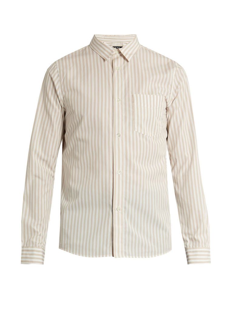Striped cotton-poplin shirt