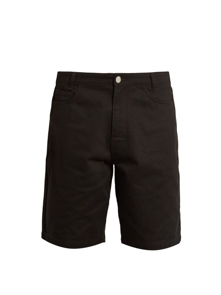Wide-leg cotton shorts