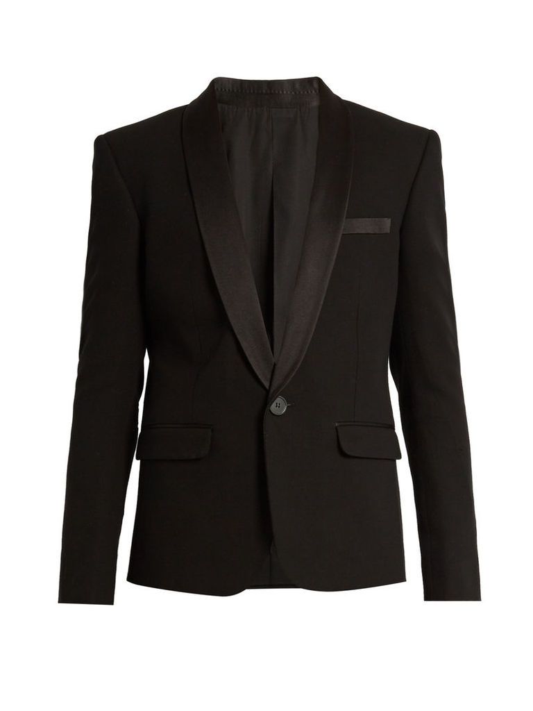 Satin-lapel single-breasted tuxedo jacket