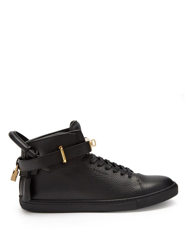 Core Clip leather high-top trainers