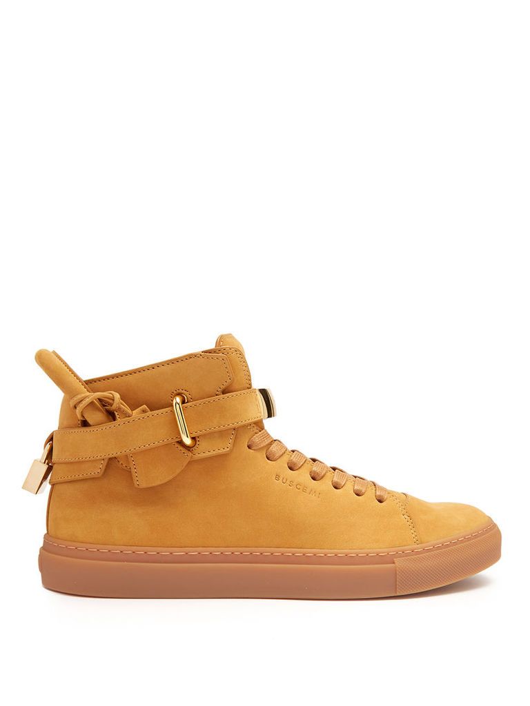 100mm Core Clip suede high-top trainers