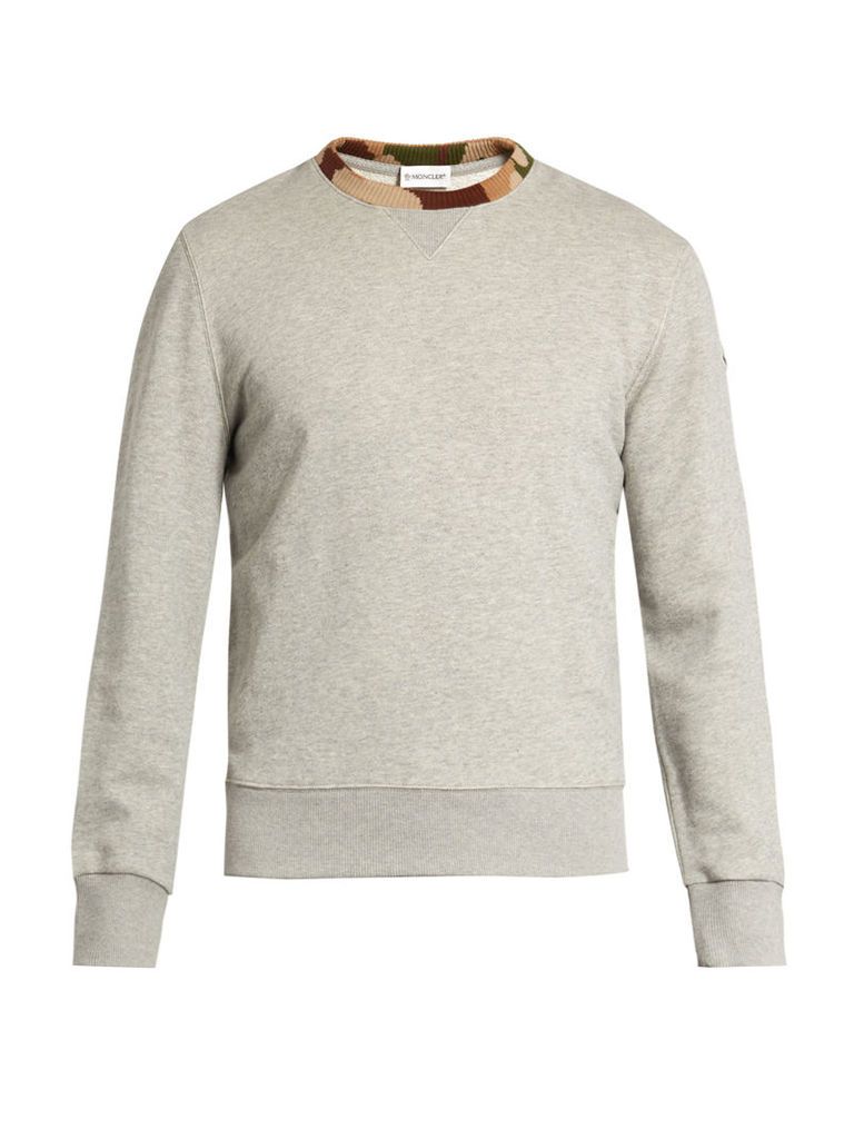 Contrast-trim cotton-jersey sweatshirt