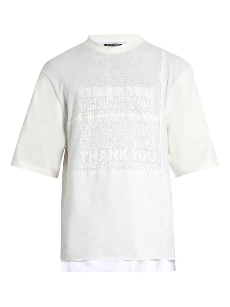 Nash Thank You-print cotton-jersey T-shirt