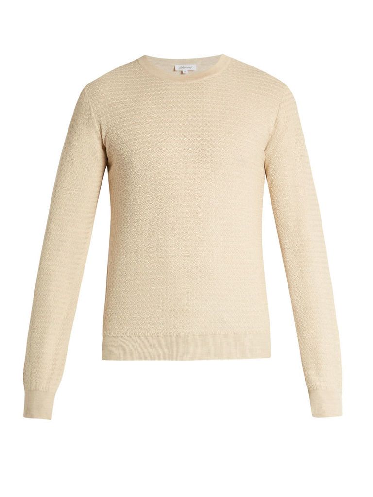 Zigzag waffle-knit cotton sweater