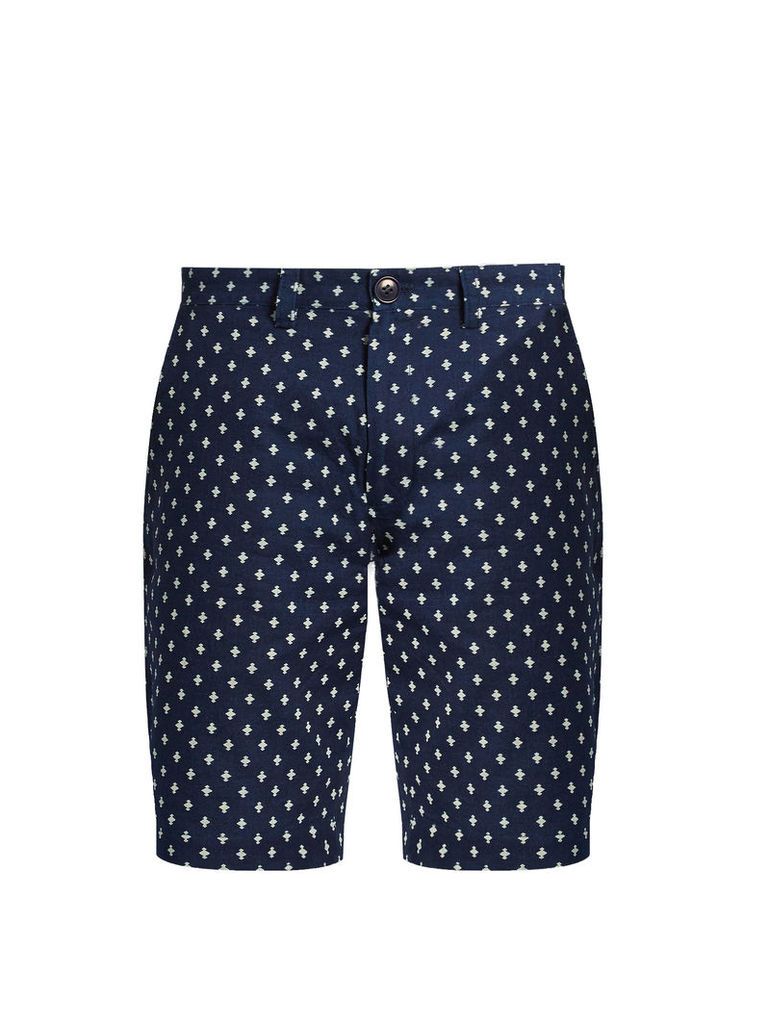 Slim-leg polka-dot cotton shorts