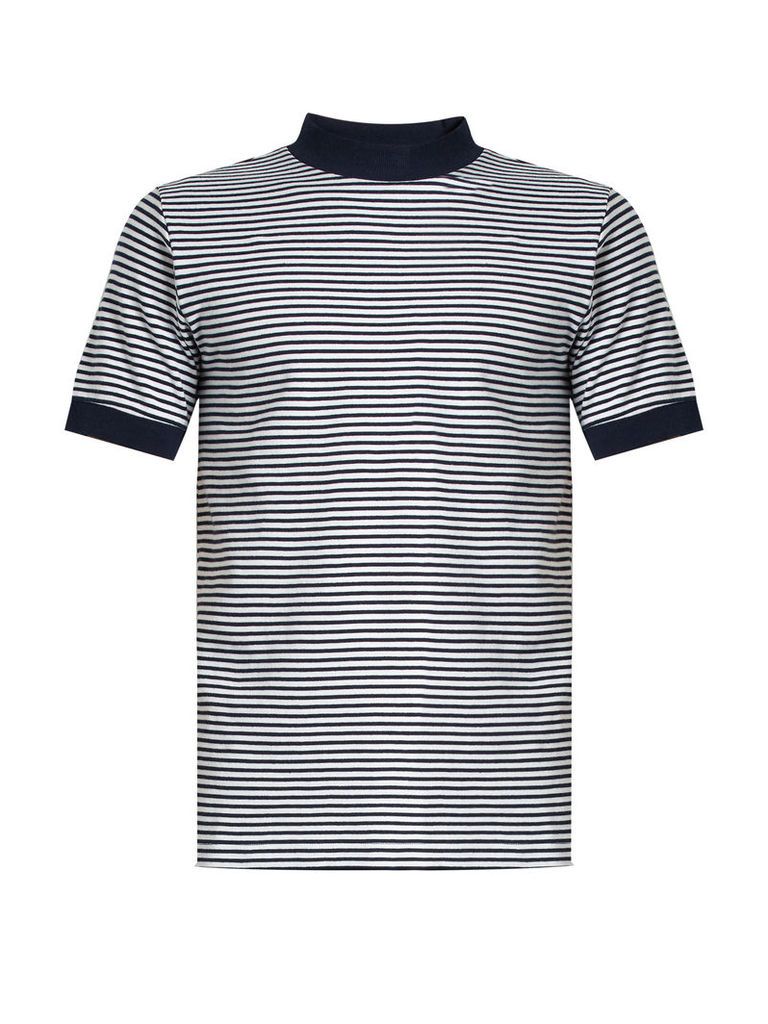 Crew-neck striped cotton-blend jersey T-shirt