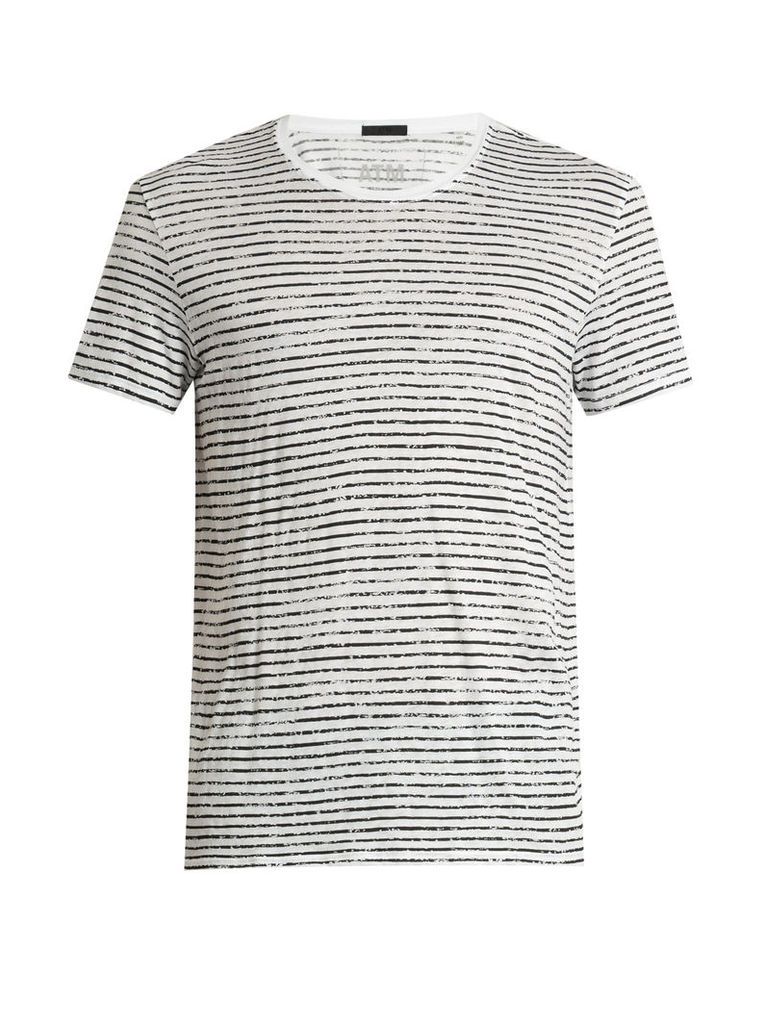 Crew-neck striped cotton-jersey T-shirt