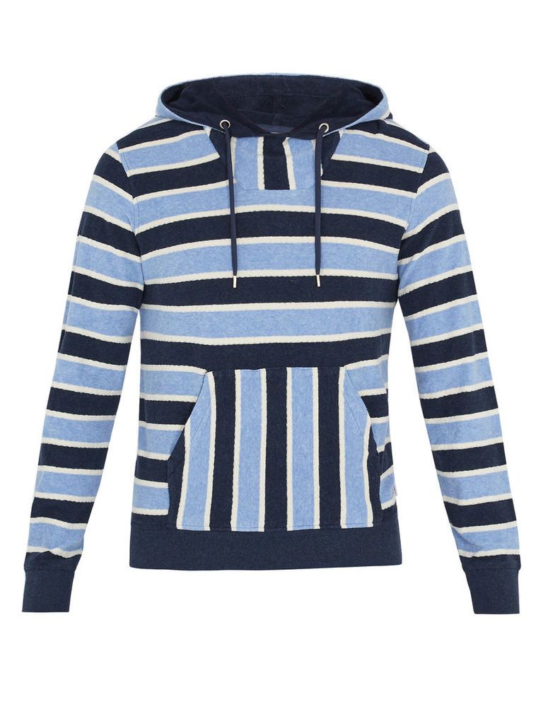 Karson hooded striped cotton sweatshirt