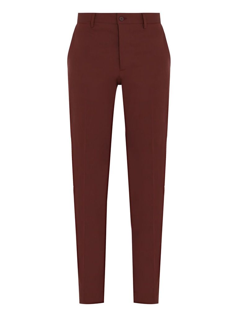 Straight-leg cotton-blend chino trousers