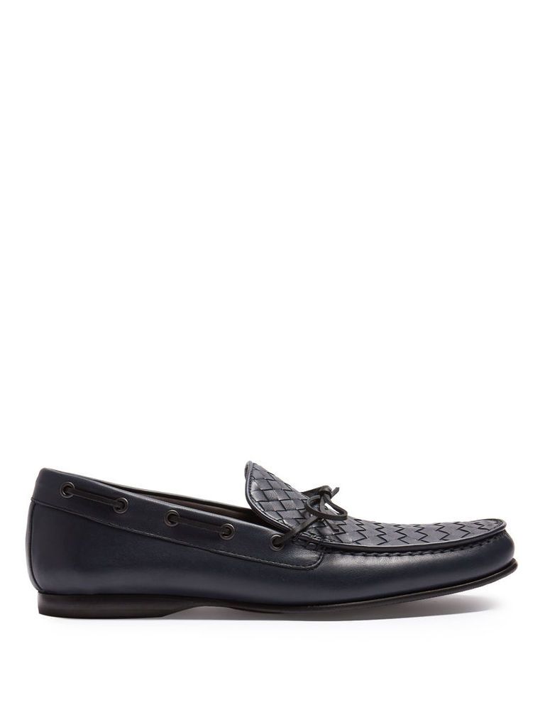 Wave intrecciato leather loafers