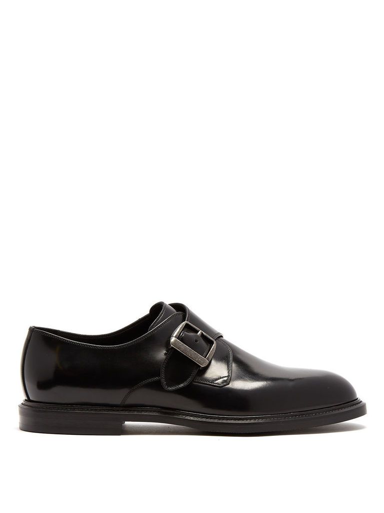 Monk-strap leather shoes