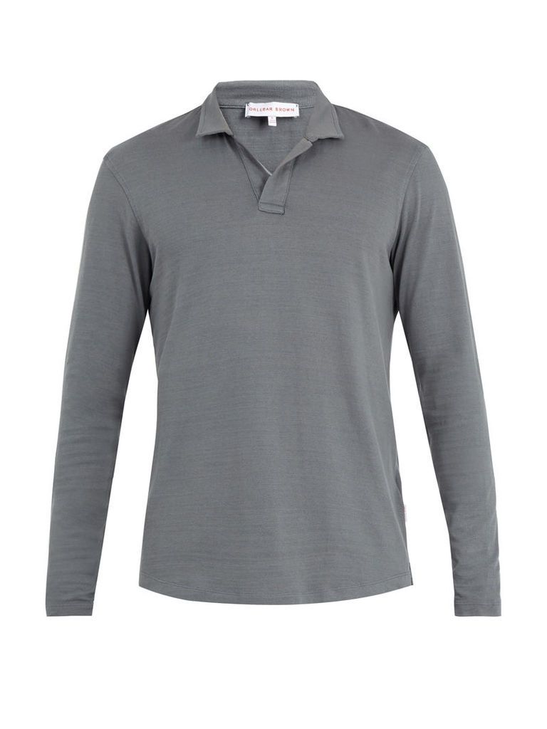 Massey long-sleeved cotton polo shirt