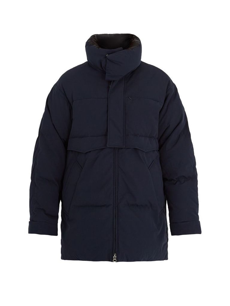 Minus West funnel-neck quilted-down coat