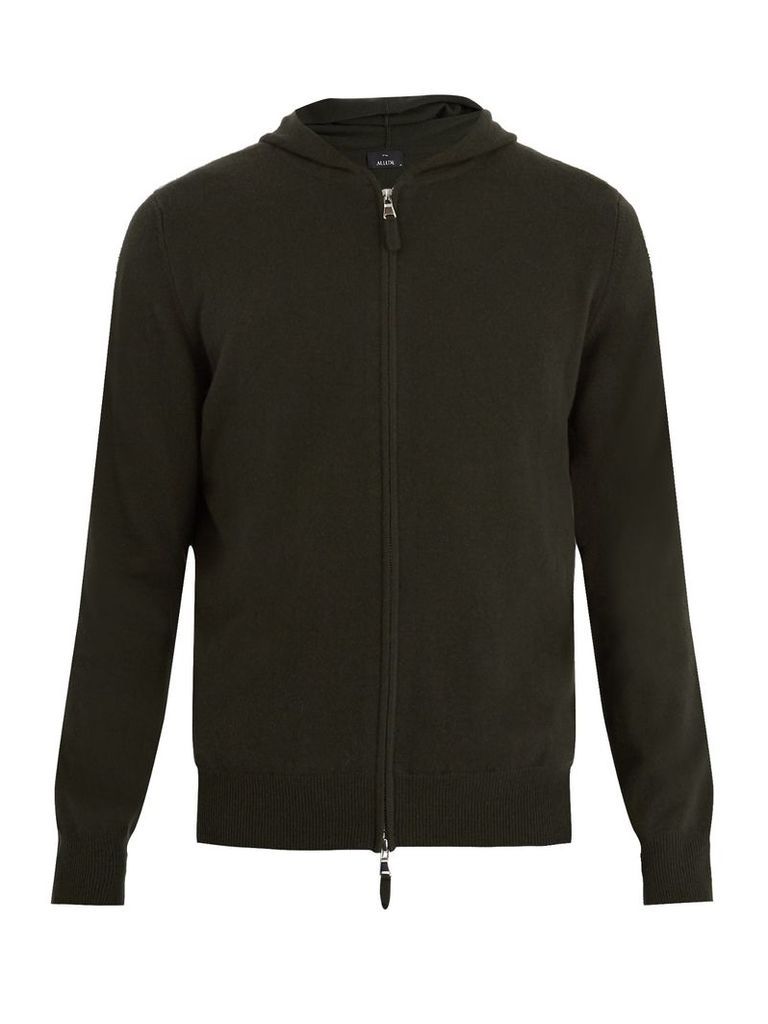 Hooded zip-through cashmere sweater