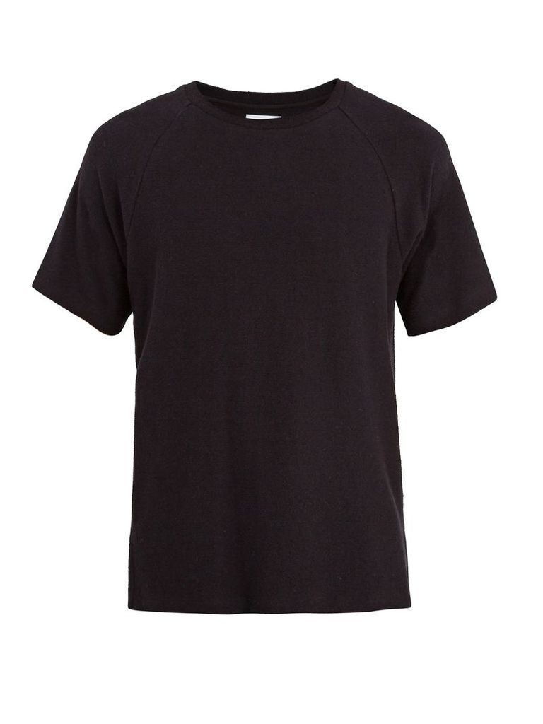 Crew-neck French terry-towelling cotton T-shirt