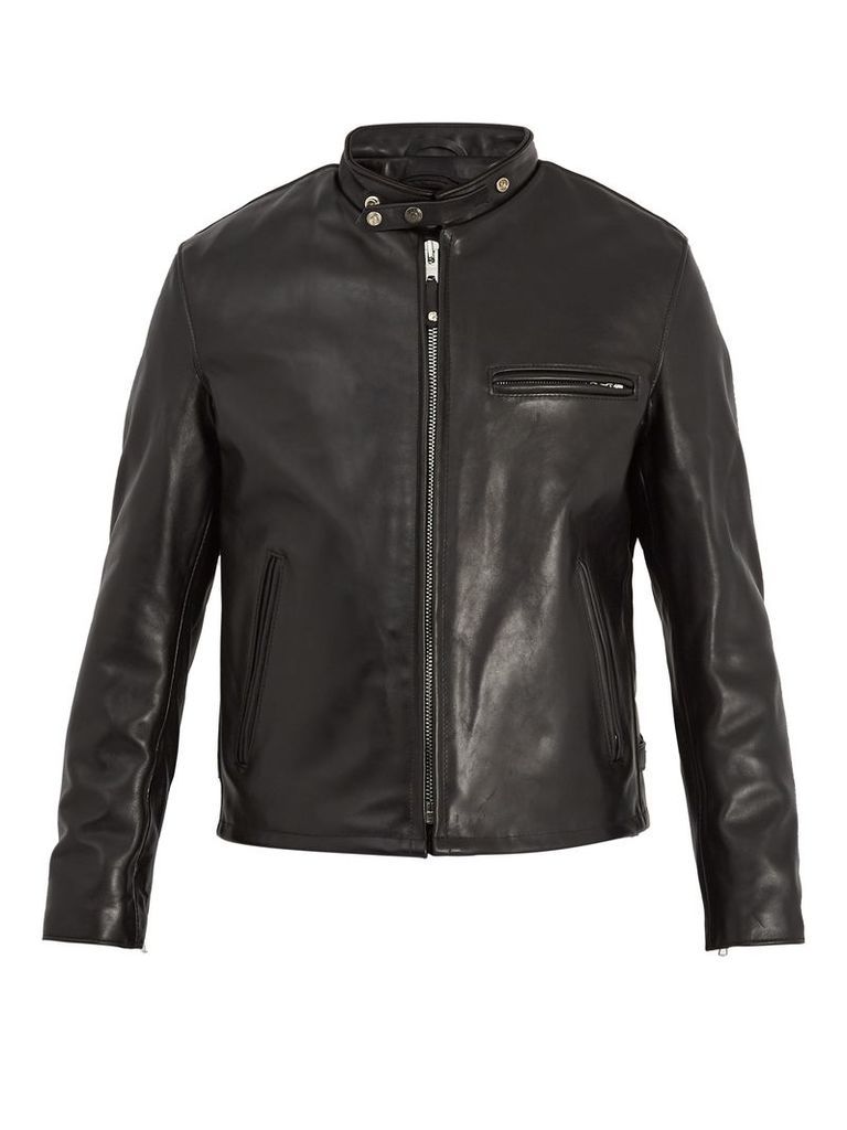 Detachable faux-shearling and leather jacket