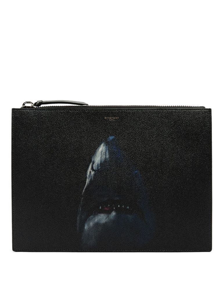 Shark-print leather document holder