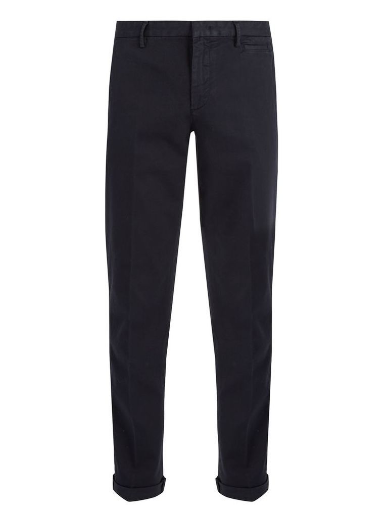 Prada - Slim Leg Stretch Cotton Chino Trousers - Mens - Navy