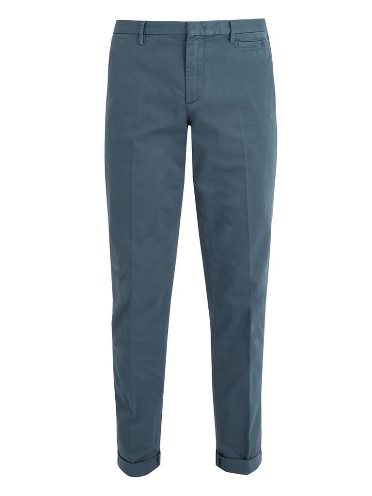 Slim-leg stretch-cotton chino trousers