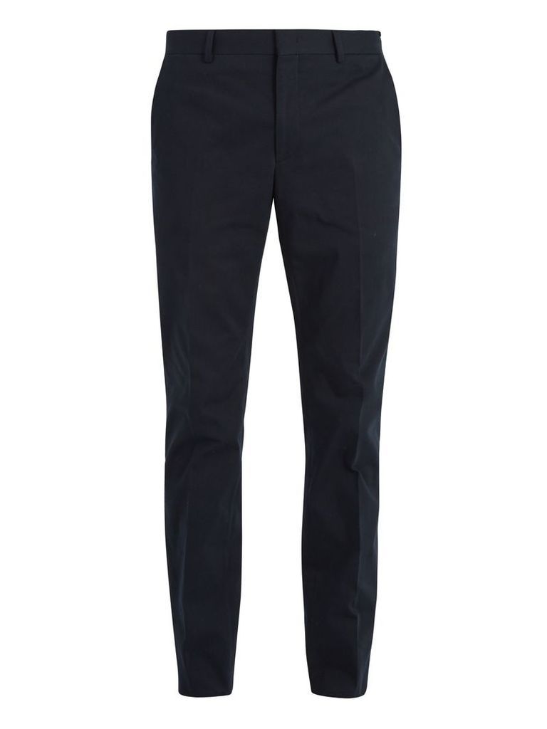 Slim-leg cotton-blend twill chino trousers