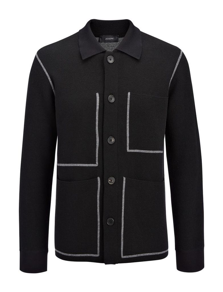 Bonded Cashmere Workwear Jacket in Black