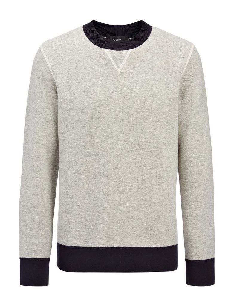 Bonded Cashmere Sweatshirt in Grey Chine