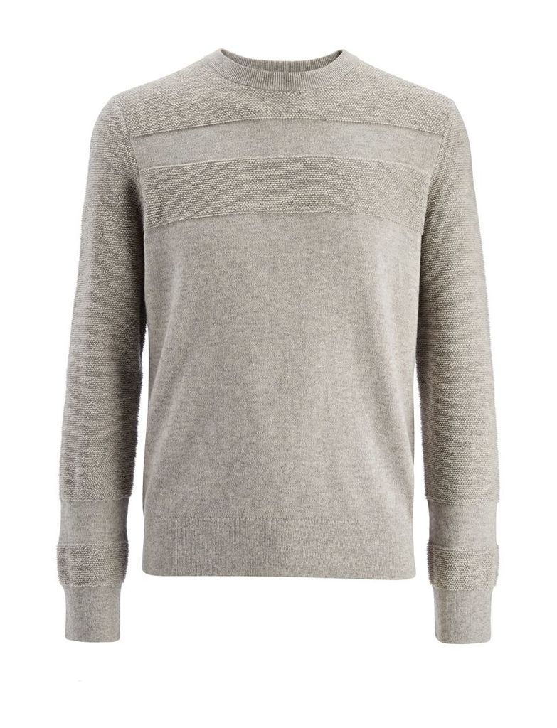 Loop Back Knit Sweater in Grey Chine