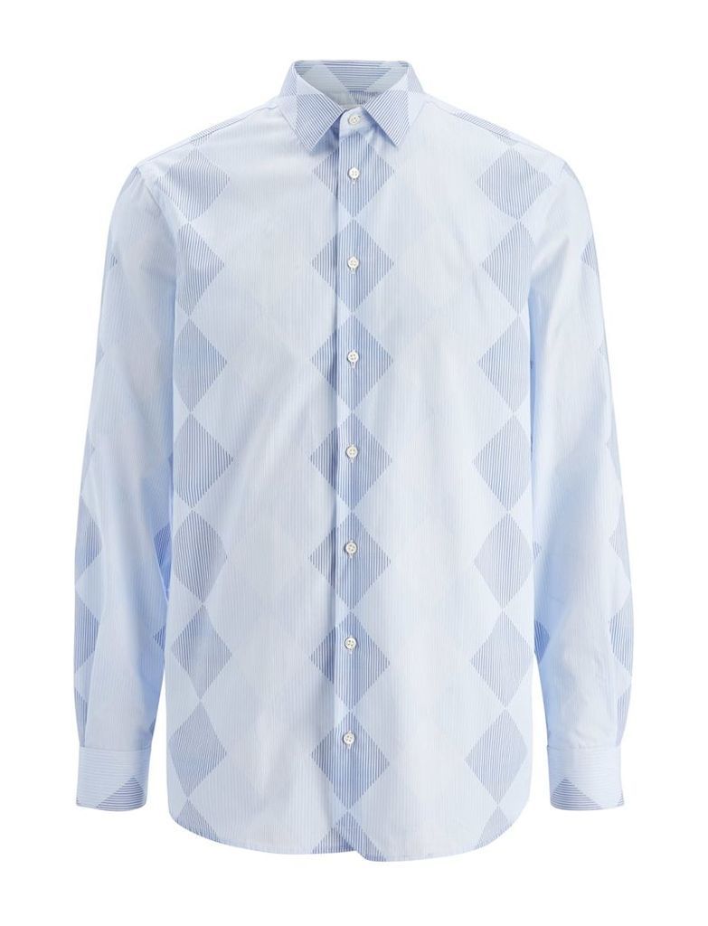 Argyle Stripe John Shirt in Blue