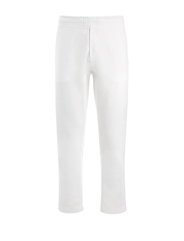 Linen Cotton + Sweatshirt Pants in White