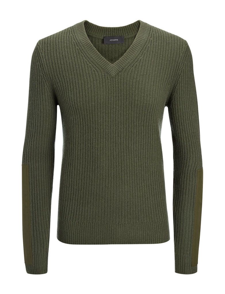 Military Cashmere V Neck Sweater